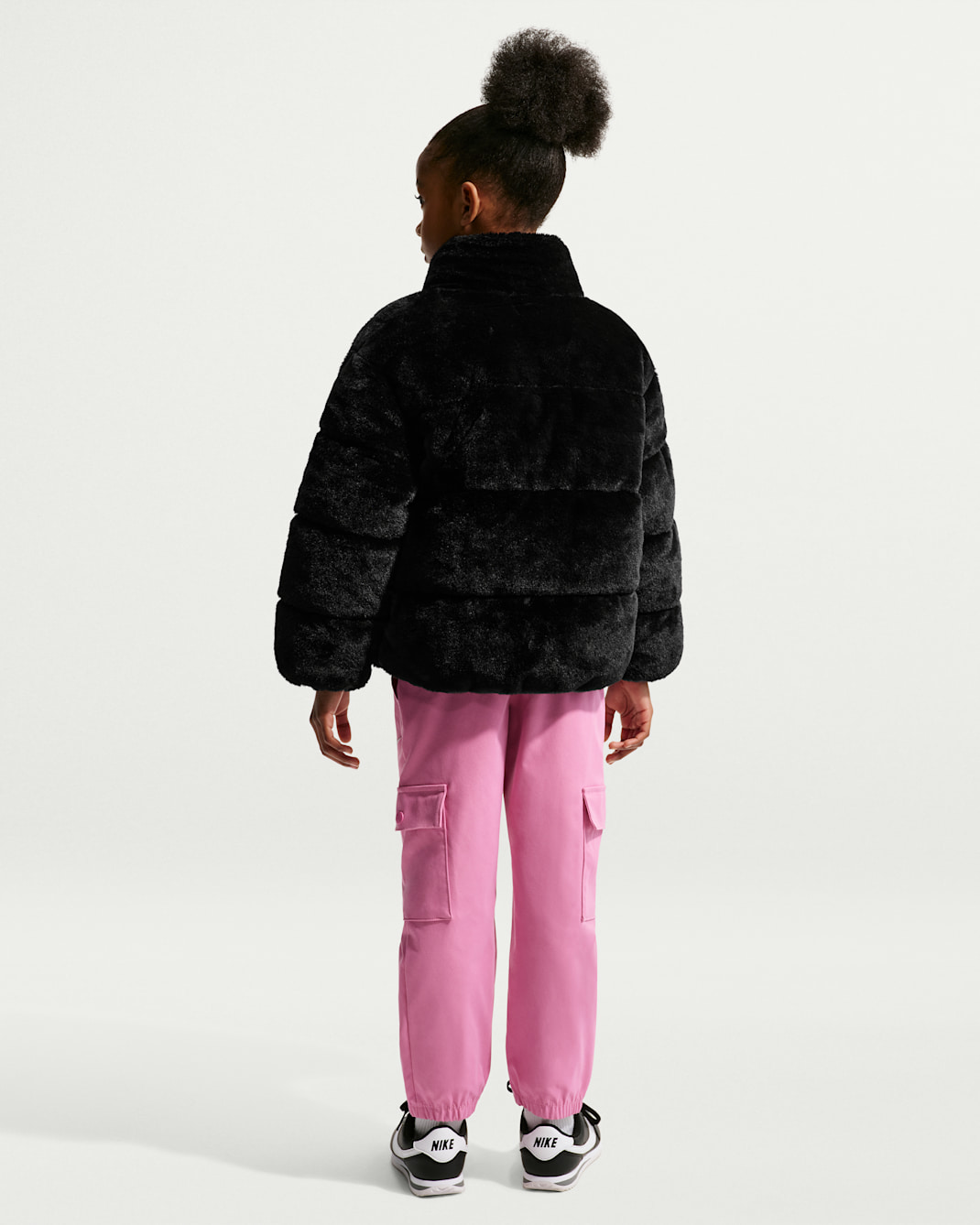 Nike Little Kids' Quilted Faux Fur Jacket