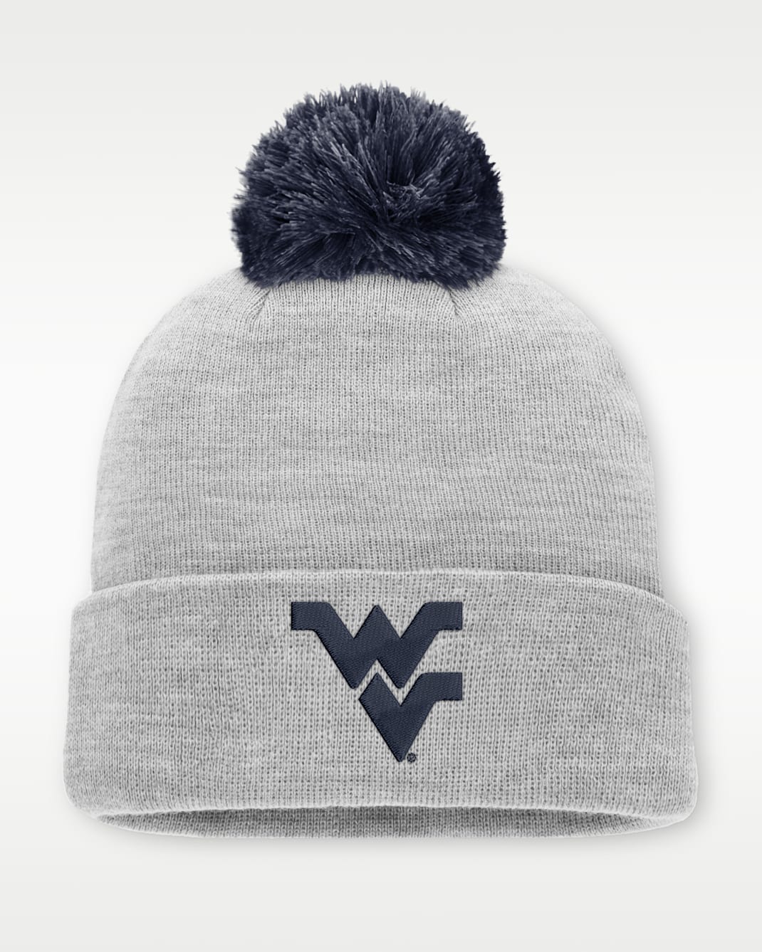 West Virginia Peak Men's Nike College Cuffed Beanie - Grey Heather