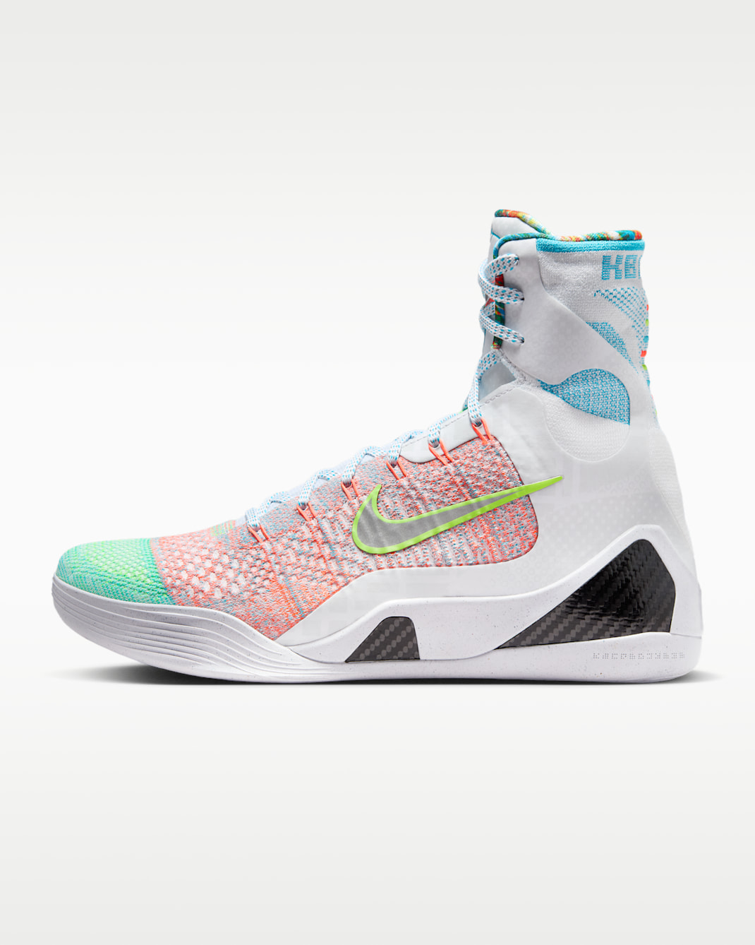 Kobe IX Elite High Protro Basketball Shoes - White/Chlorine Blue/Black/Reflective Silver