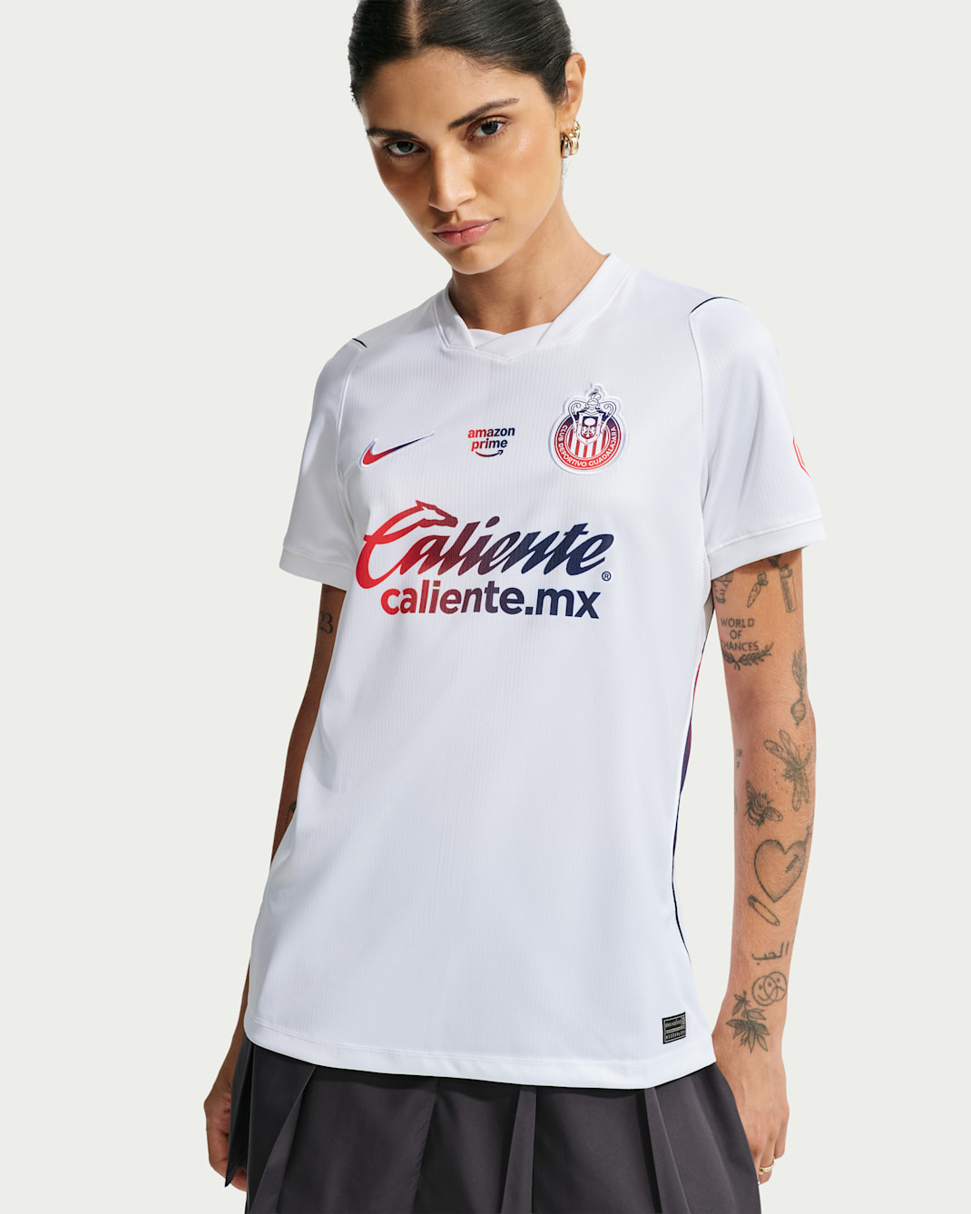 C.D. Guadalajara 2026/27 Stadium Away Women's Nike Dri-FIT Soccer Replica Jersey - White/Loyal Blue/Speed Red