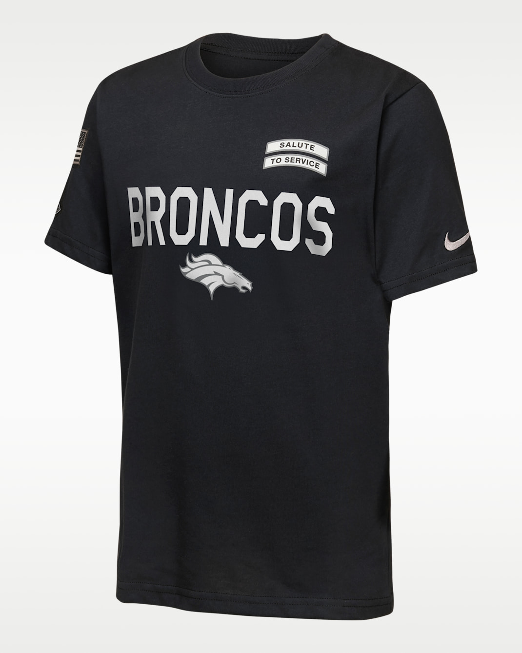 Denver Broncos Salute to Service Sideline Big Kids' Nike Dri-FIT NFL T-Shirt - Black