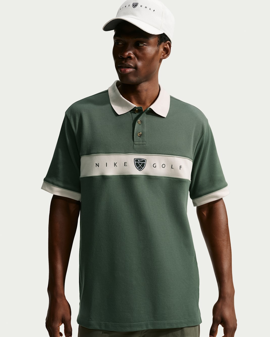 Nike Fairway Fresh Men's Dri-FIT Panel Loose Golf Polo - Camo Green/Light Orewood Brown/Jade Horizon/Black
