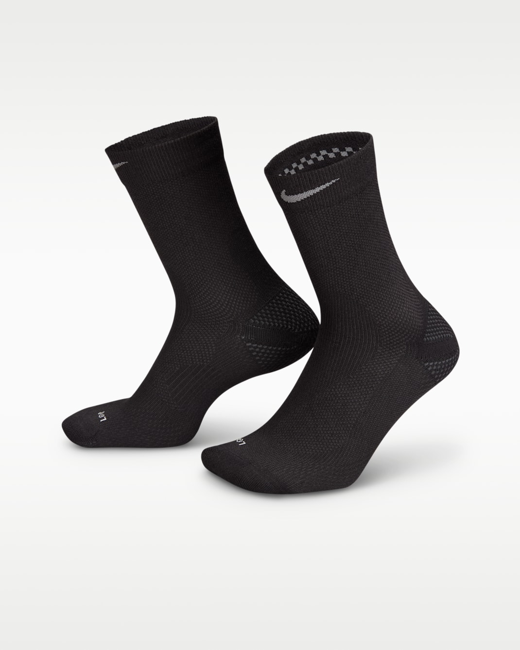 Nike Running Lightweight Crew Socks (1 Pair) - Black/Dark Smoke Grey/Pure Platinum/Smoke Grey