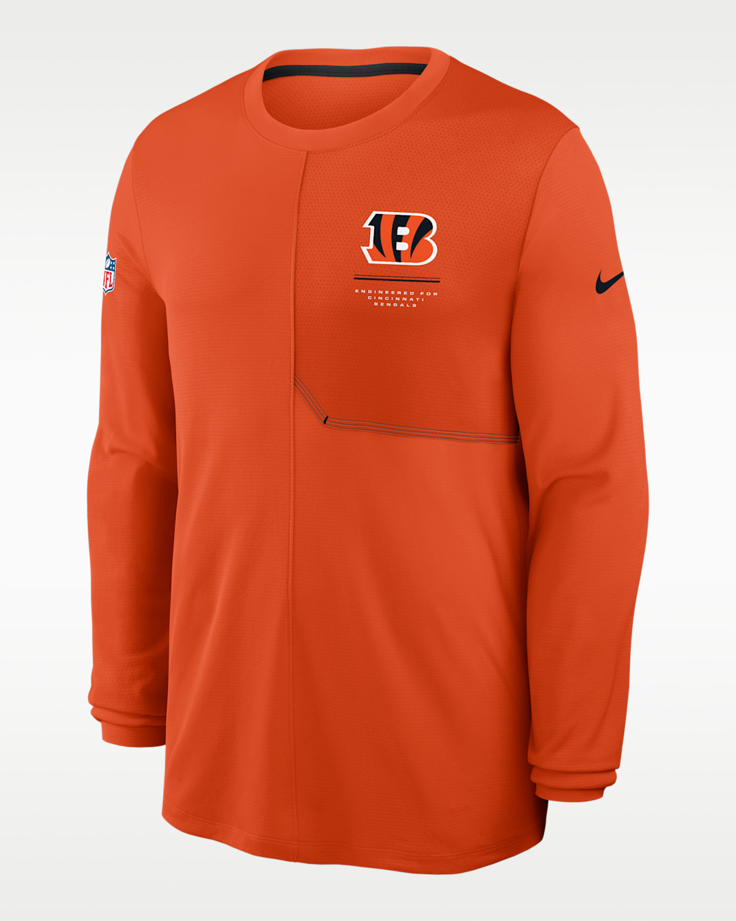 Cincinnati Bengals Sideline Coach Men's Nike Dri-FIT NFL Long-Sleeve Top - University Orange/Black