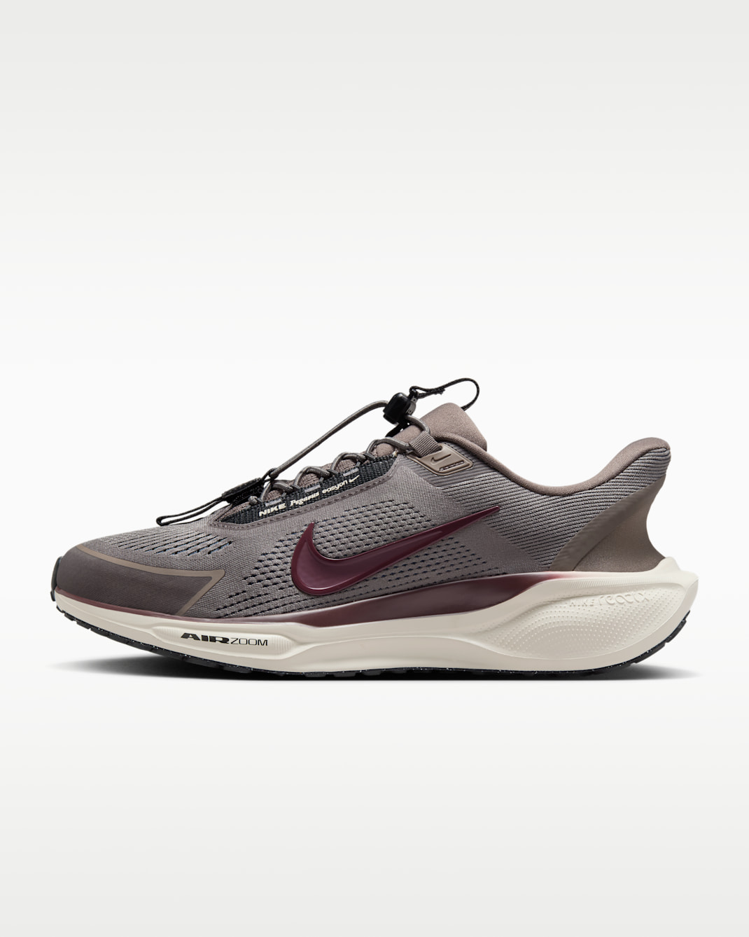 Nike Pegasus EasyOn Men's Road Running Shoes - Cave Stone/Dark Smoke Grey/Light Orewood Brown/Burgundy Crush