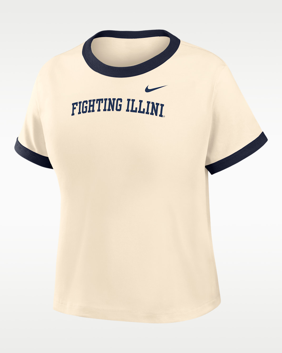 Nike College (Illinois Women's Ringer T-Shirt - Natural/College Navy