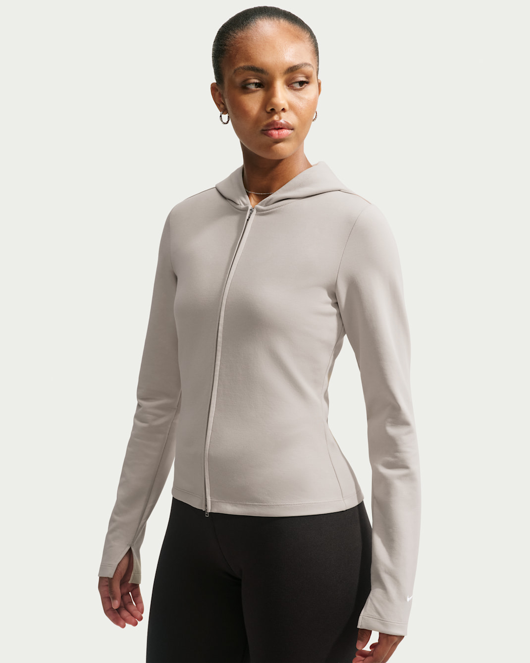 Nike Sportswear Chill Knit Women's Slim Long-Sleeve Full-Zip Top - Cream II/Cream II/White