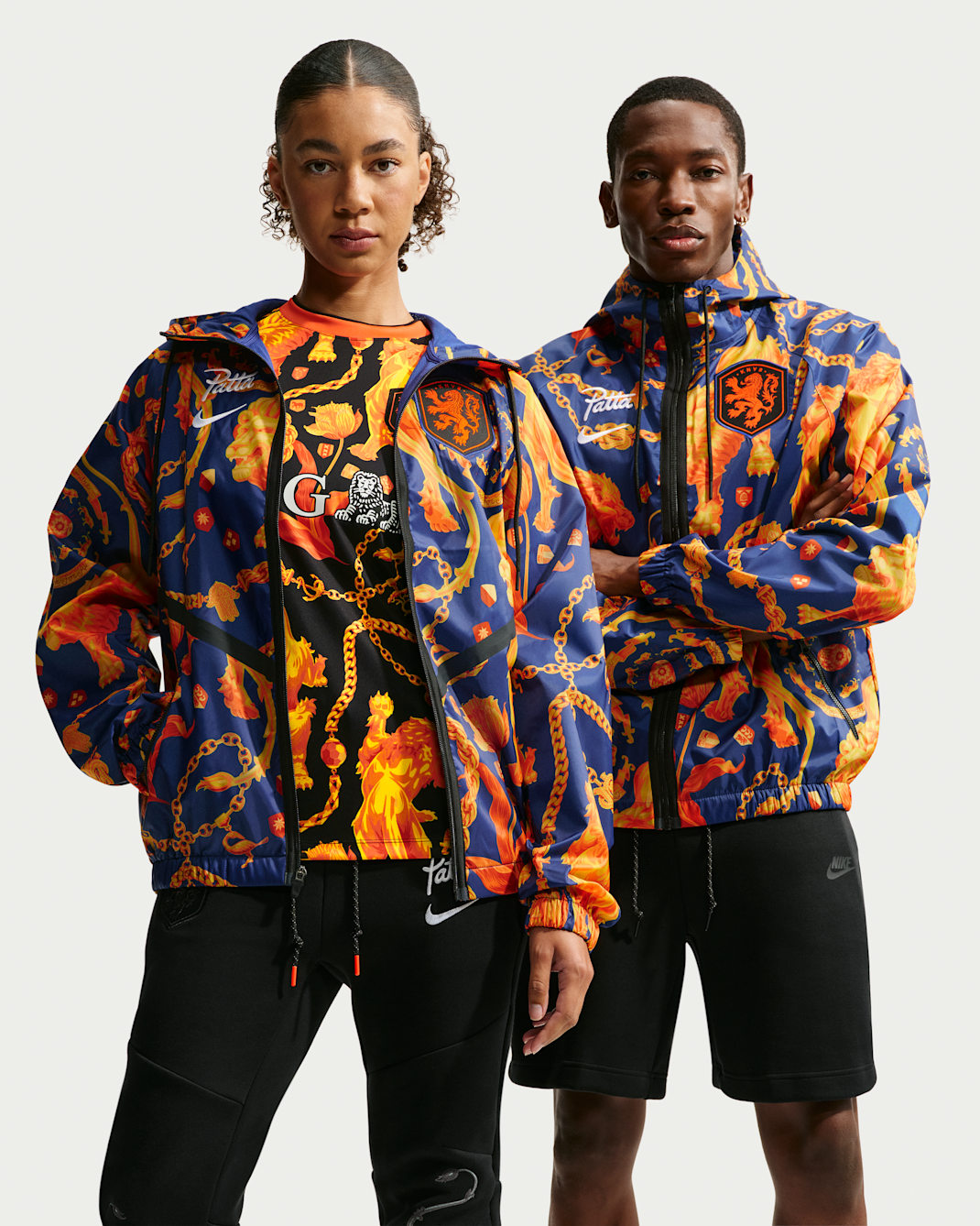 Netherlands x Patta Men's Anthem Jacket - Deep Royal Blue/White