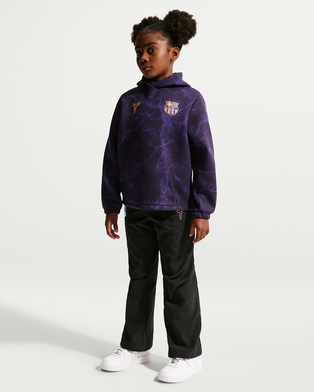 FC Barcelona Away Big Kids' Kobe Soccer Pullover Hoodie