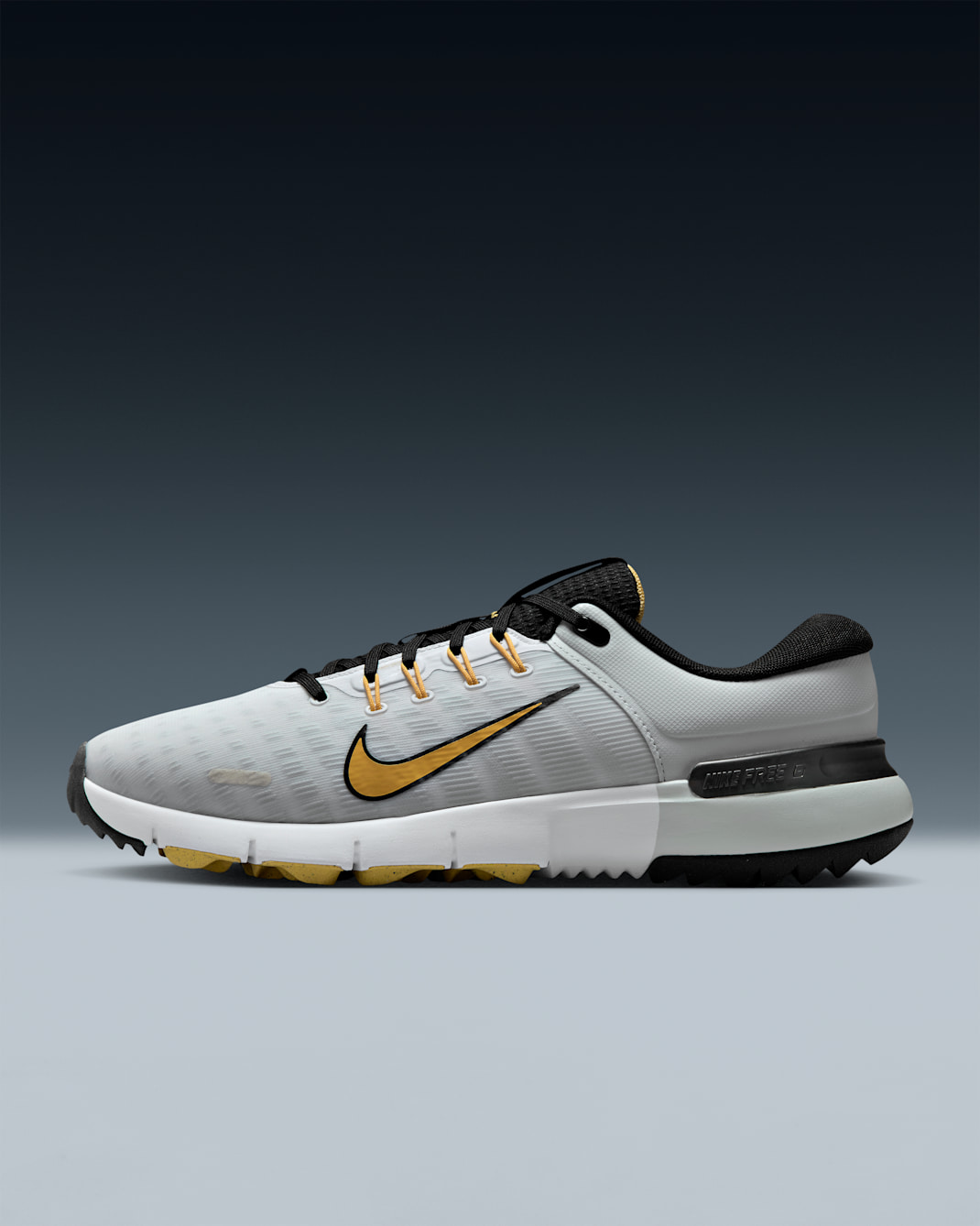Nike Free Golf NN Golf Shoes - White/Black/Pure Platinum/Topaz Gold