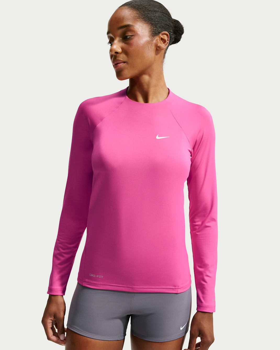 Playera de manga larga Dri-FIT UV para mujer Nike Swim Hydroguard - Rosa desierto