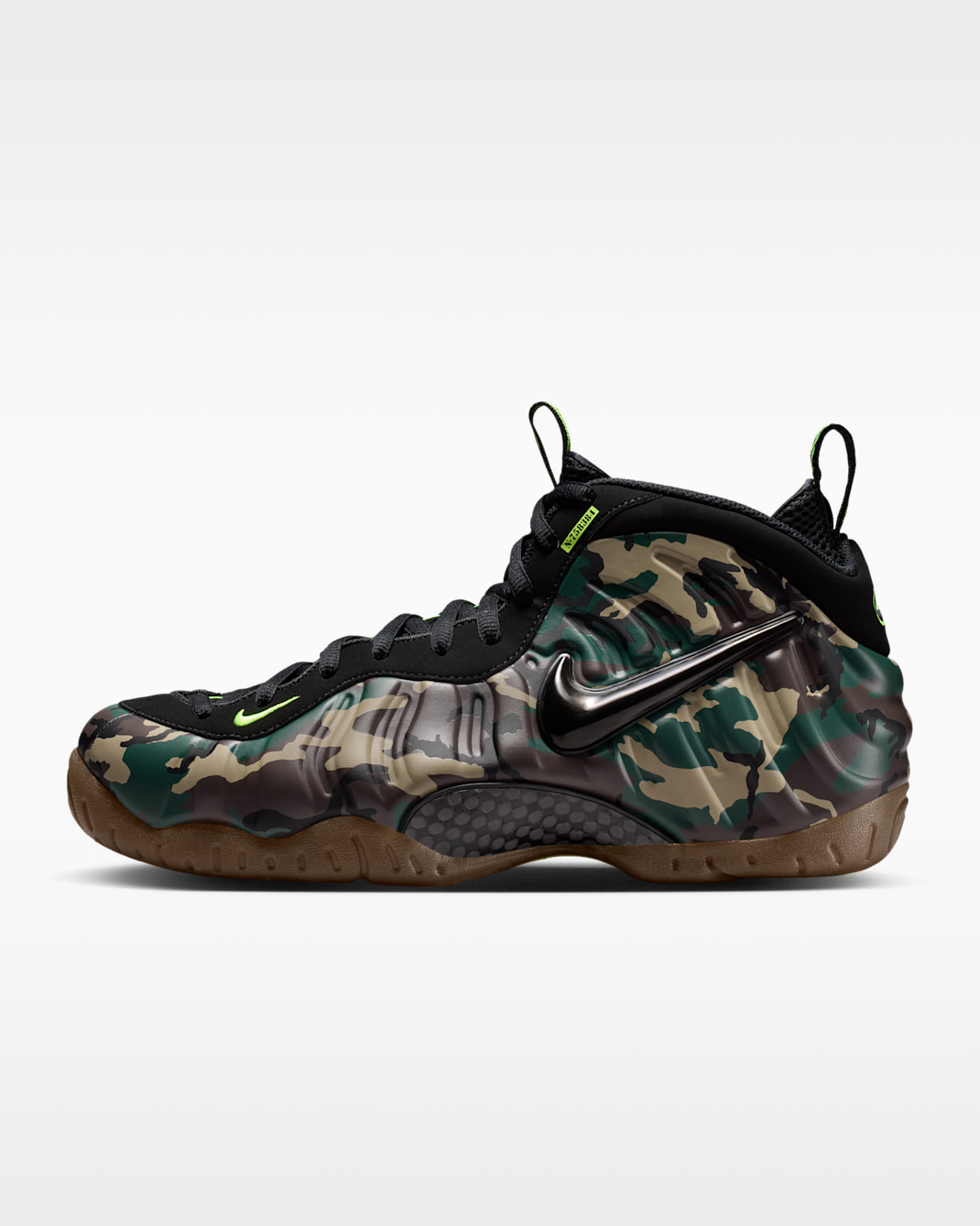 Nike Air Foamposite Pro Premium Men's Shoes - Black/Voltage Green/Gum Dark Brown/Black