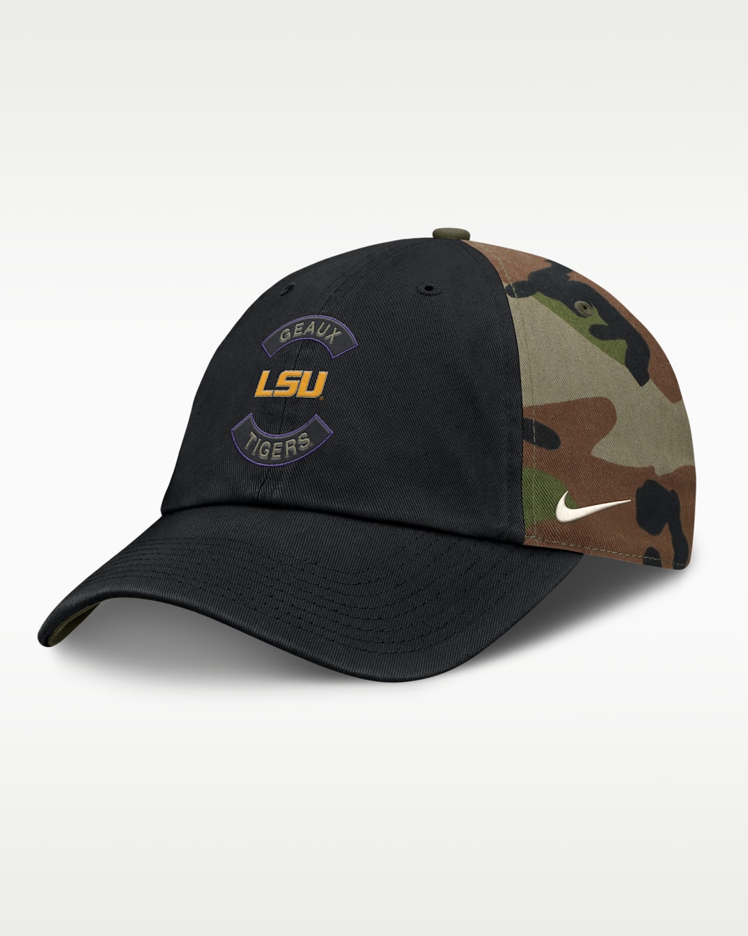 LSU 2025 Military Appreciation Club Men's Nike College Adjustable Hat - Camo Green