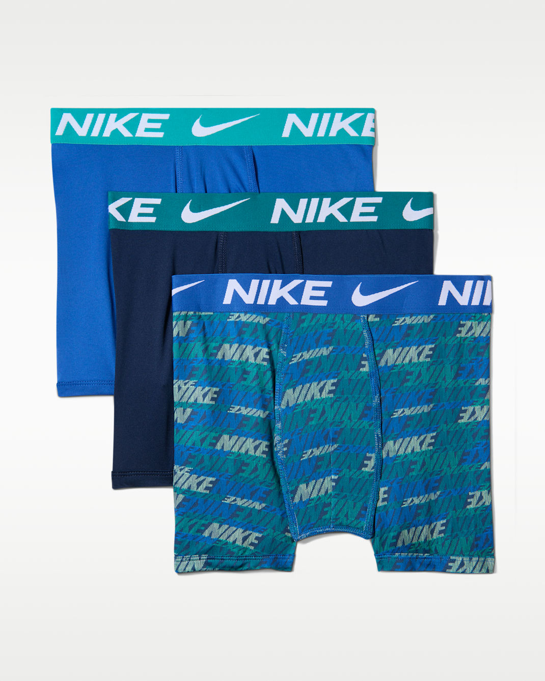 Nike Big Kids' Dri-FIT Micro Print Boxer Briefs (3-Pack) - Bright Spruce