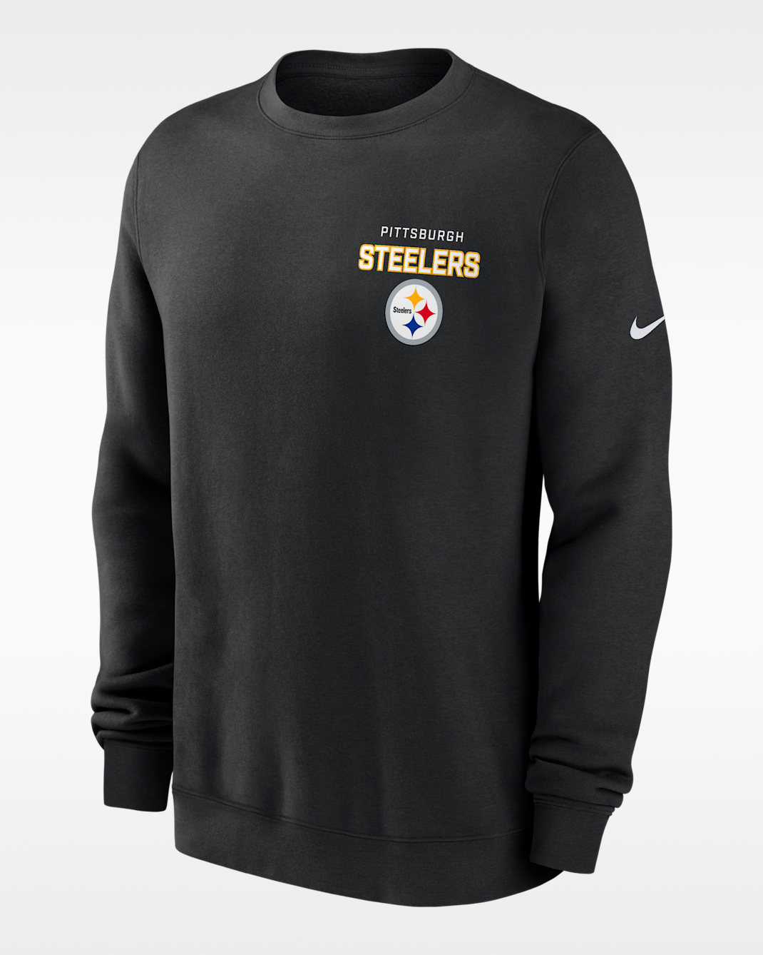 Sudadera de cuello redondo sin cierre Nike de la NFL para hombre Pittsburgh Steelers Draw Block Club - Negro