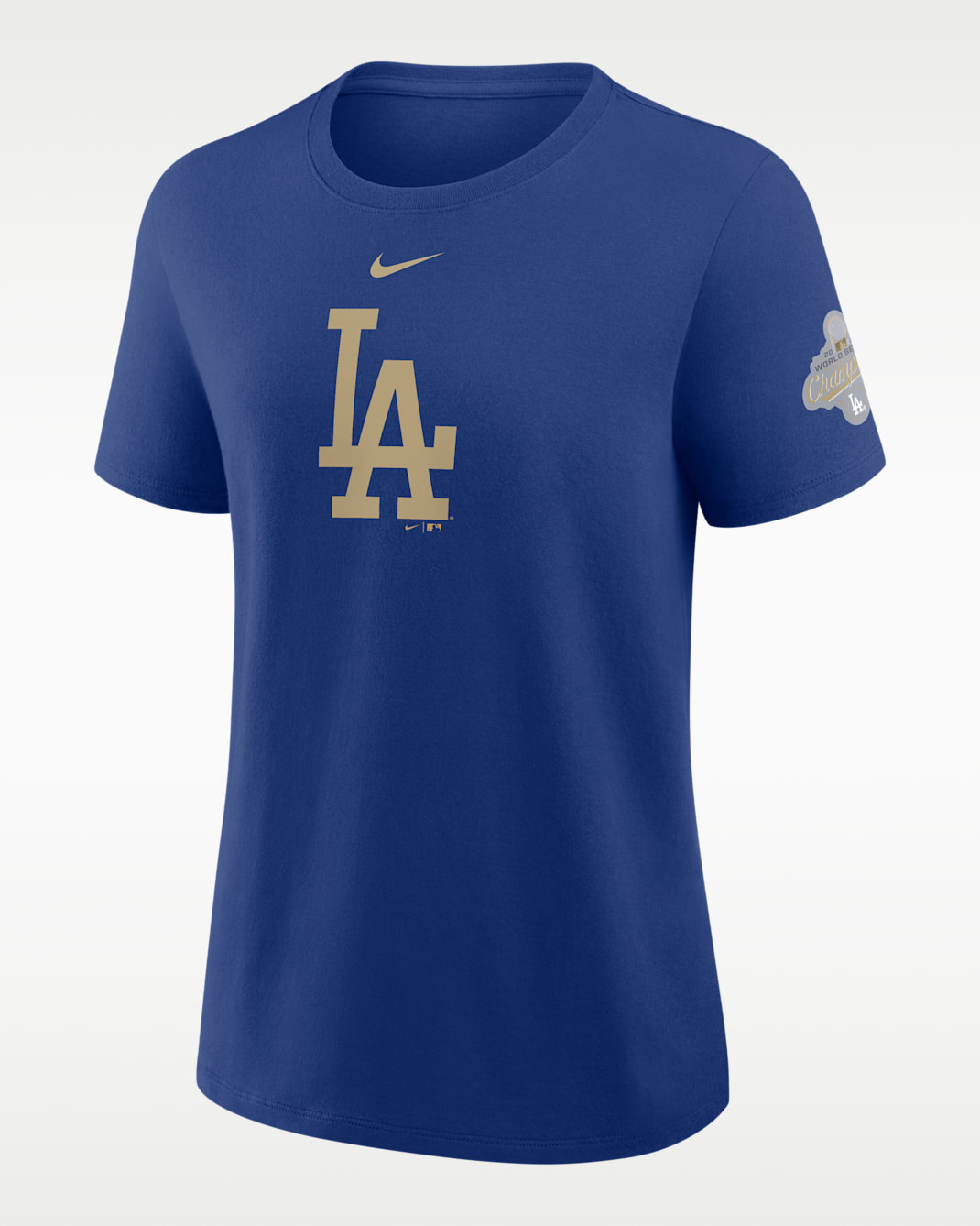 Los Angeles Dodgers 2025 World Series Champion Gold Series Logo Women's Nike MLB T-Shirt - Rush Blue