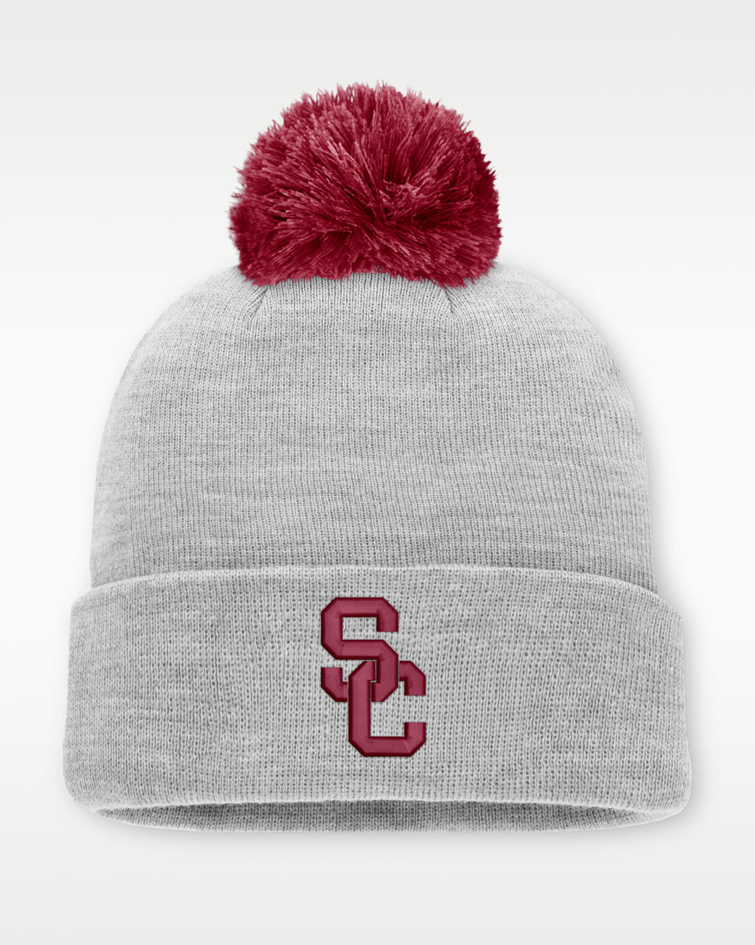 Gorro con dobladillo universitario Nike para hombre USC Peak - Gris jaspeado