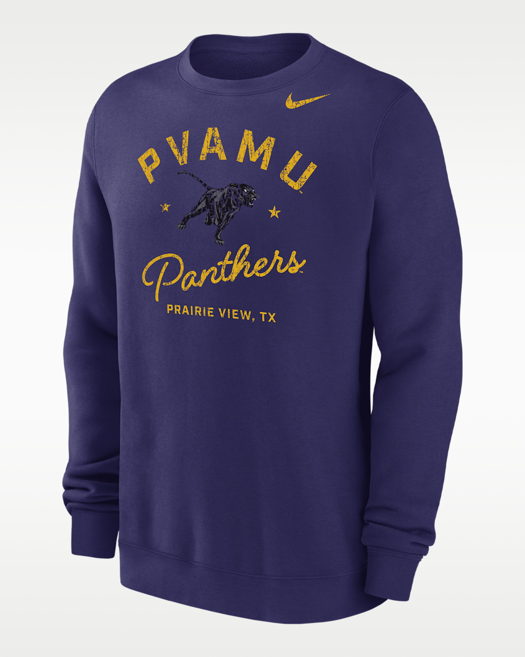 Nike College (Prairie View A&M University) Men’s Club Fleece Crew-Neck Sweatshirt - New Orchid