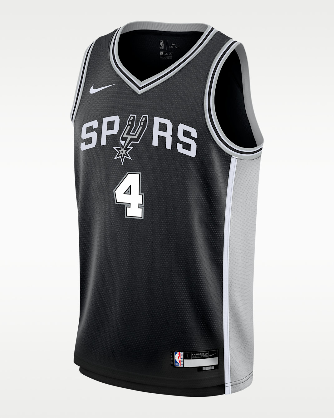 Jersey Swingman para niños talla grande de De'Aaron Foxde los San Antonio Spurs Icon Edition - Negro