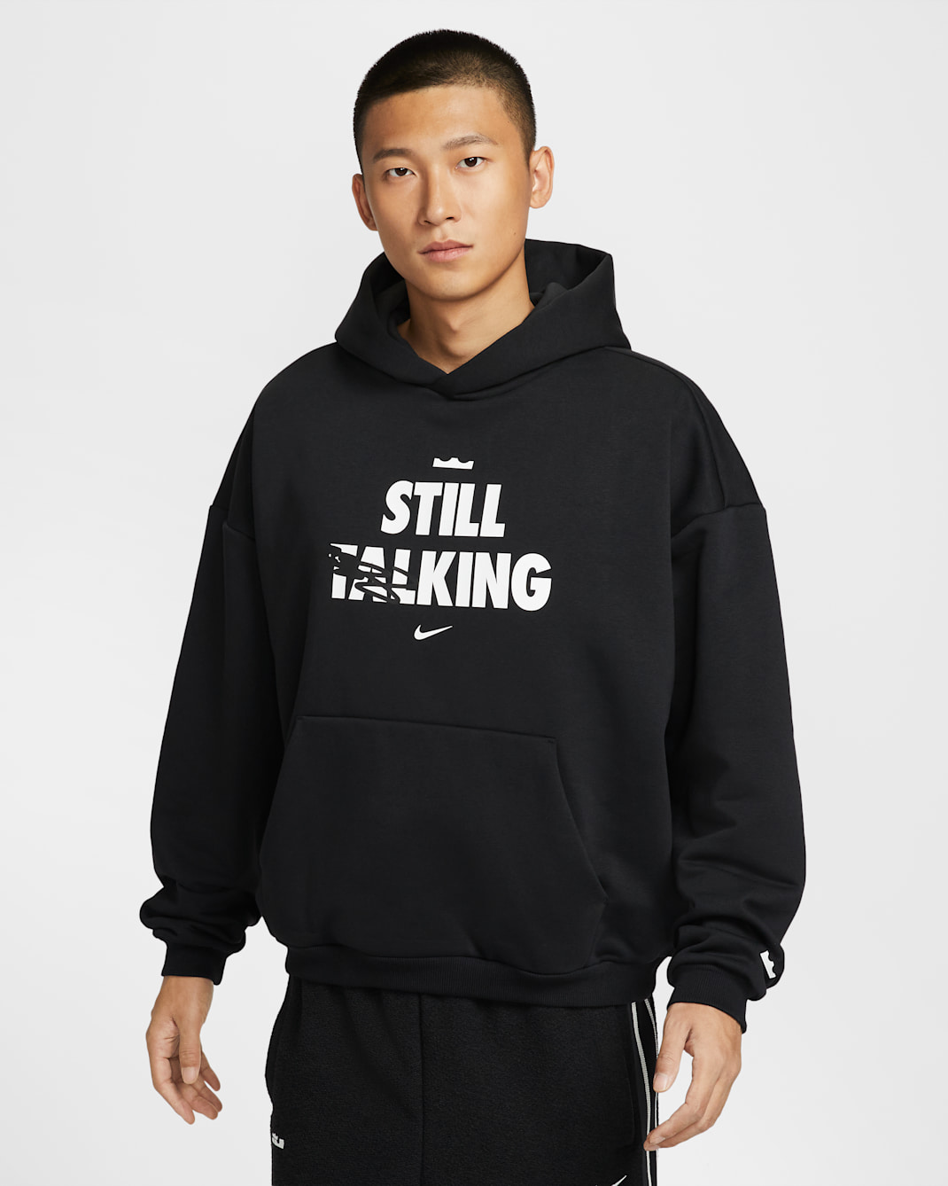 LeBron 'Shut Up and Dribble' Men's Nike Therma-FIT Brushed Pullover Basketball Hoodie - Black