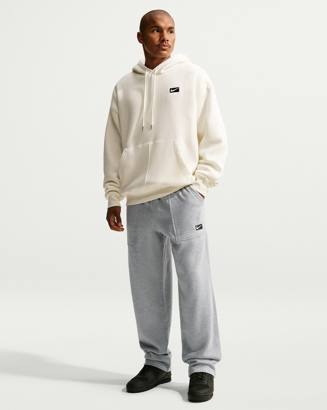 Nike Sportswear Men's Fleece Open-Hem Pants - Dark Grey Heather/Dark Grey Heather