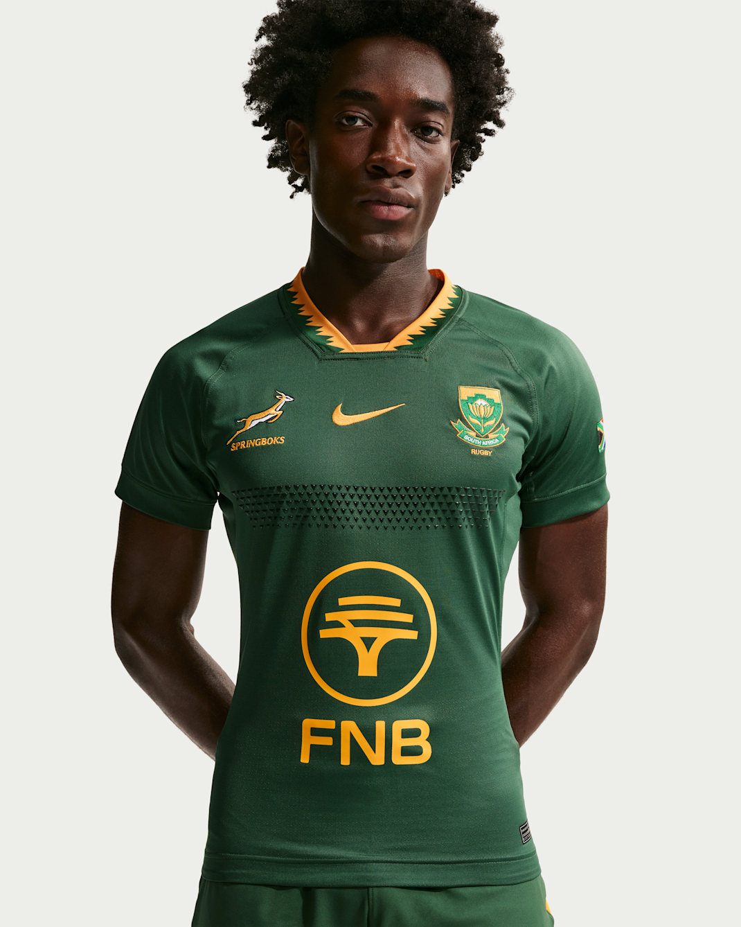 Rugbytröja Springboks 2026/27 Match Authentic för män (hemmaställ) - Gorge Green/University Gold/University Gold