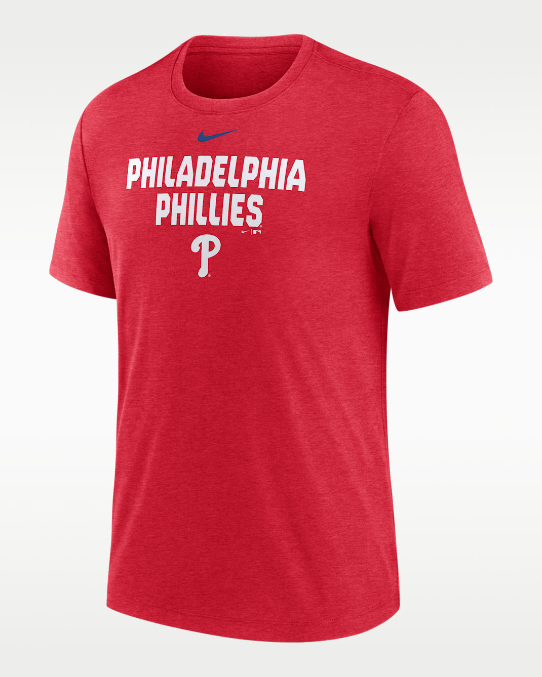 Philadelphia Phillies Stacked Men's Nike MLB T-Shirt - Red Heather