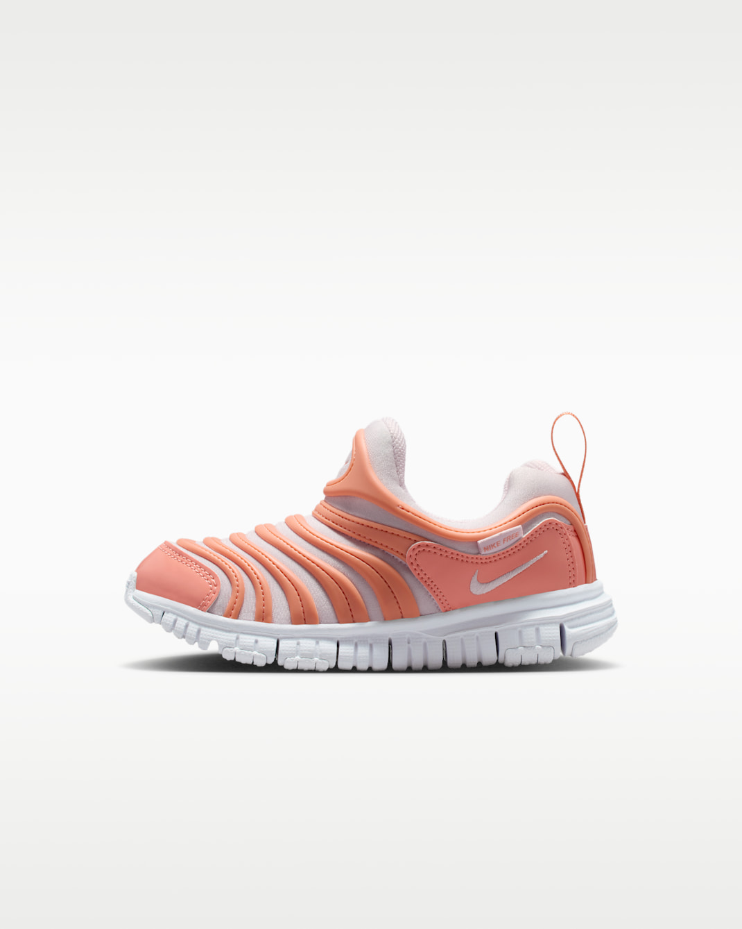 나이키 다이나모 프리 리틀키즈 이지 온/오프 신발 - 애프리캇 아게이트/화이트/블리치트 라일락