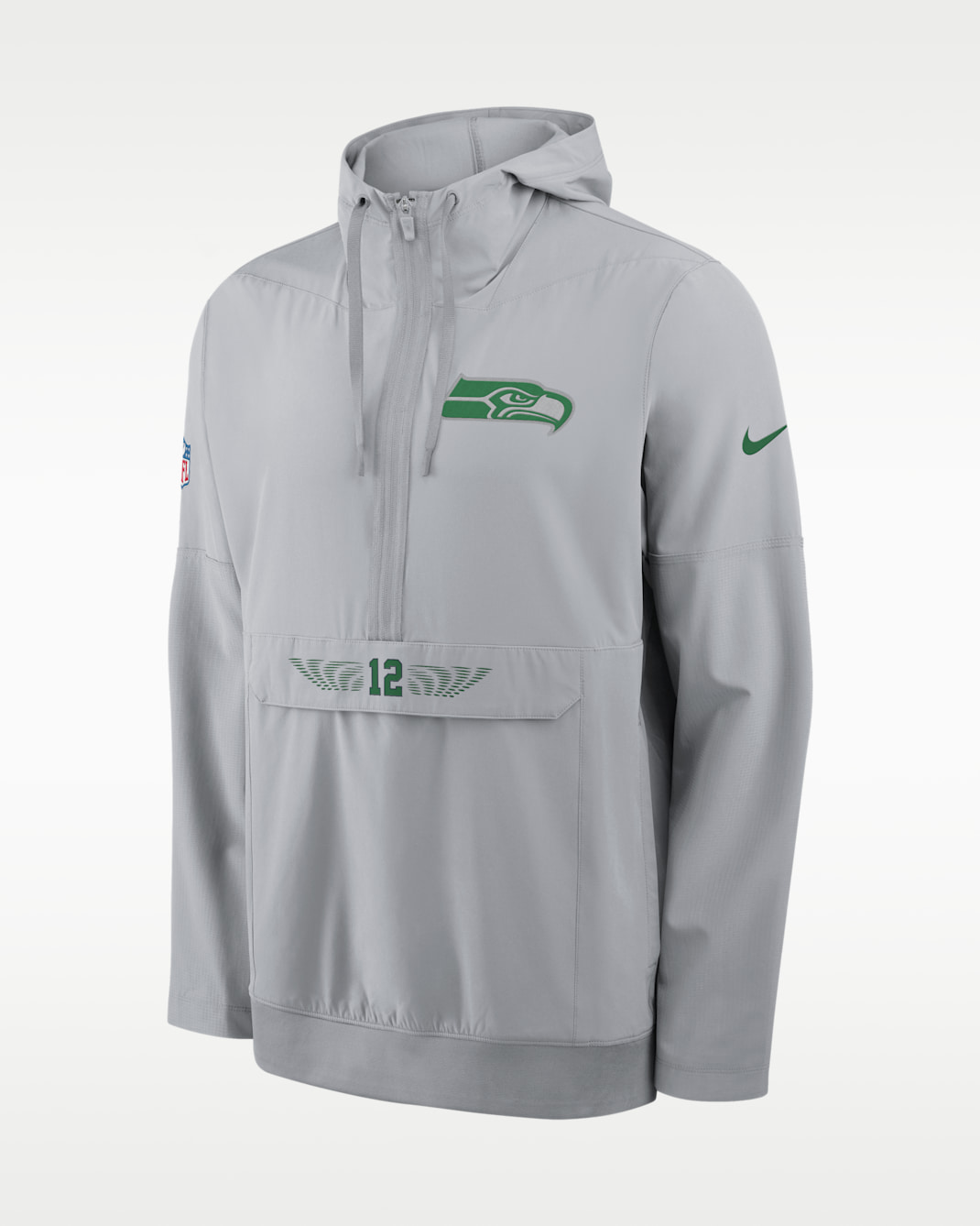 Seattle Seahawks Rivalries Collection Sideline Anorak Men's Nike NFL 1/2-Zip Hooded Jacket - Grey