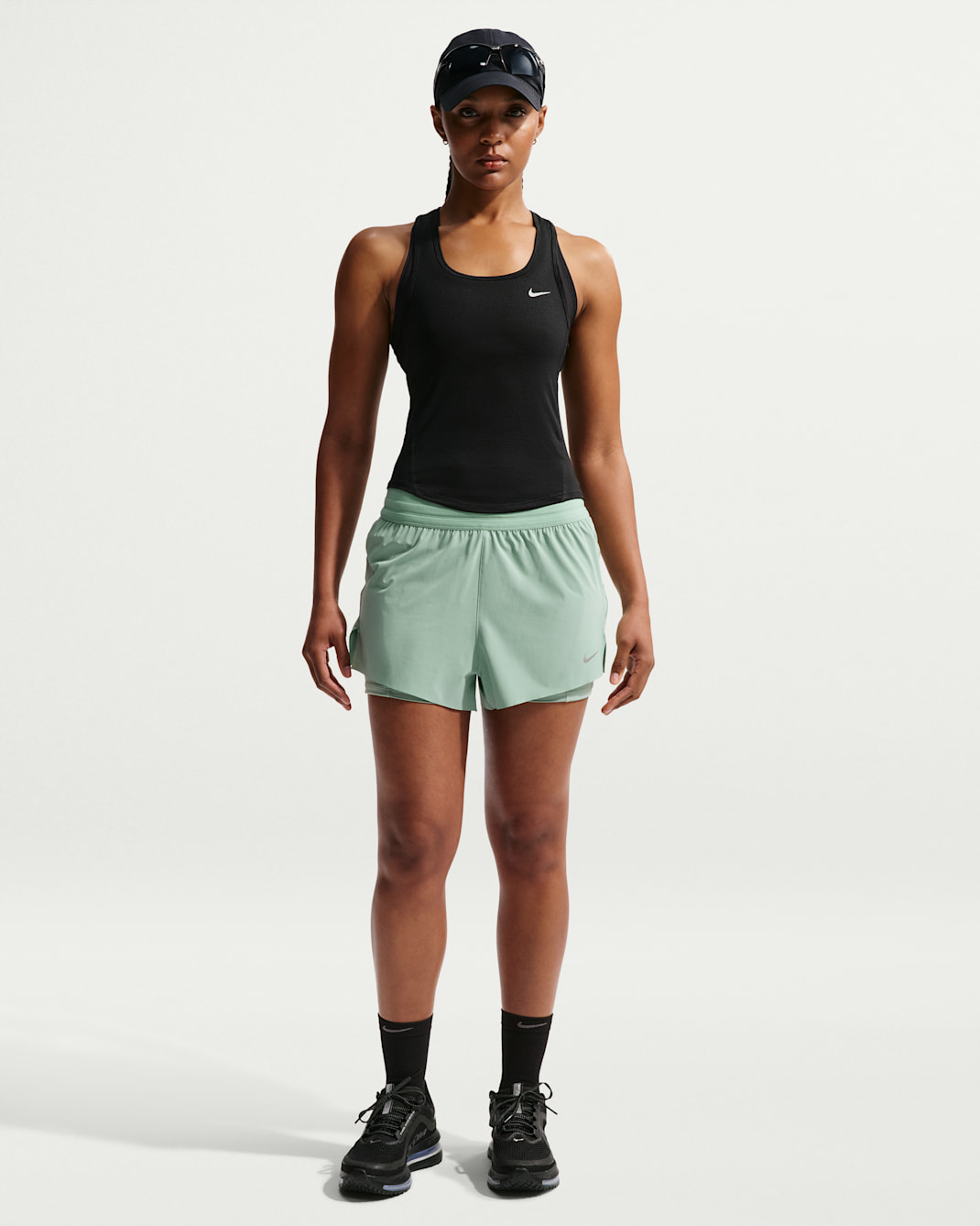 Nike Swift Women's Dri-FIT Mid-Rise 2-in-1 Running Shorts - Steam/Steam
