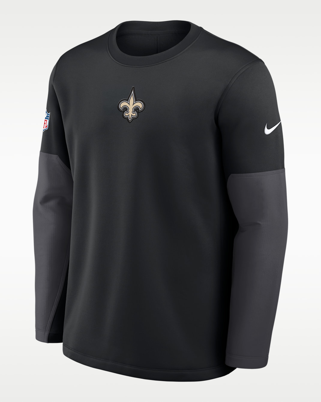 New Orleans Saints Scripted To Win Sideline Coach Men's Nike Therma-FIT NFL Long-Sleeve T-Shirt - Black