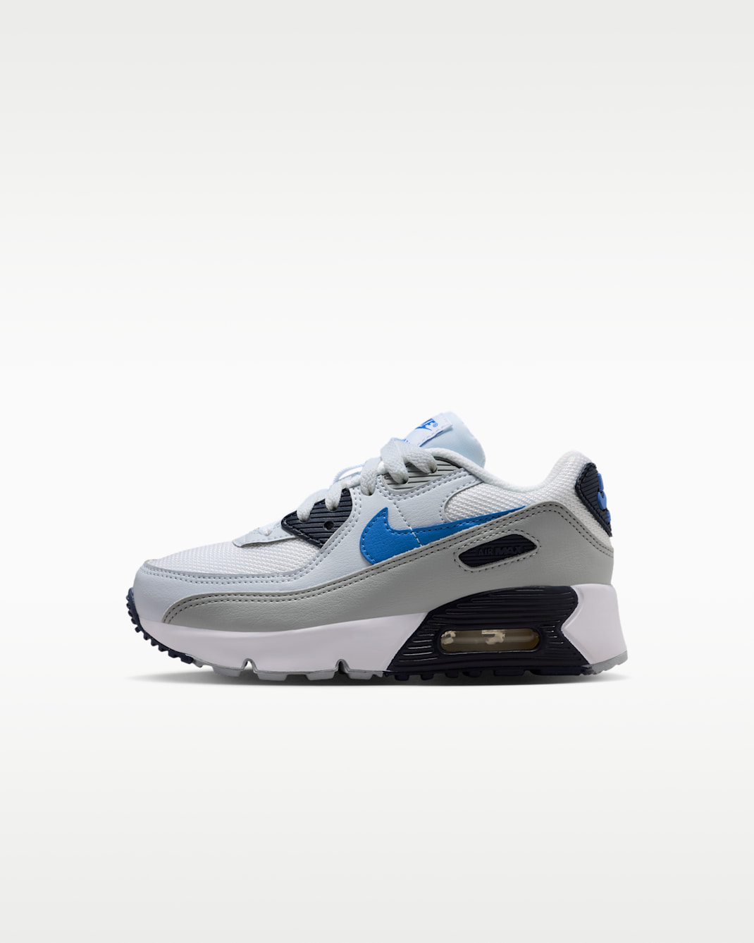Nike Air Max 90 Schuh (jüngere Kinder) - Weiß/Midnight Navy/Football Grey/Blue Crystal