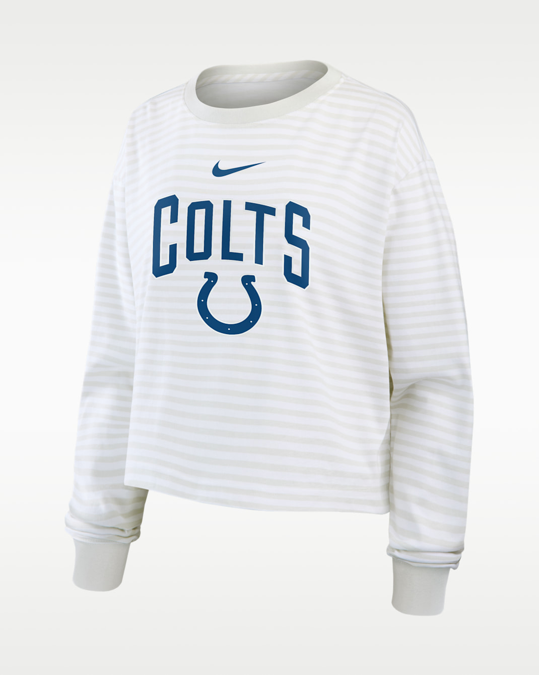 Indianapolis Colts Primetime Women's Nike Cropped Long-Sleeve T-Shirt - White/Grey