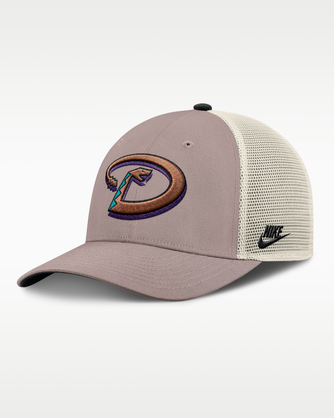 Arizona Diamondbacks Cooperstown Rise Men's Nike MLB Adjustable Trucker Hat - Khaki
