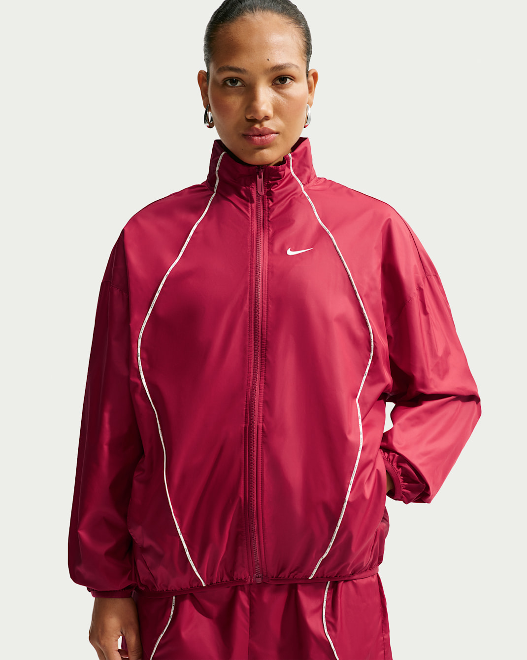 Nike Sportswear Women's Oversized Repel Windbreaker - Tough Red/Sail/Sail