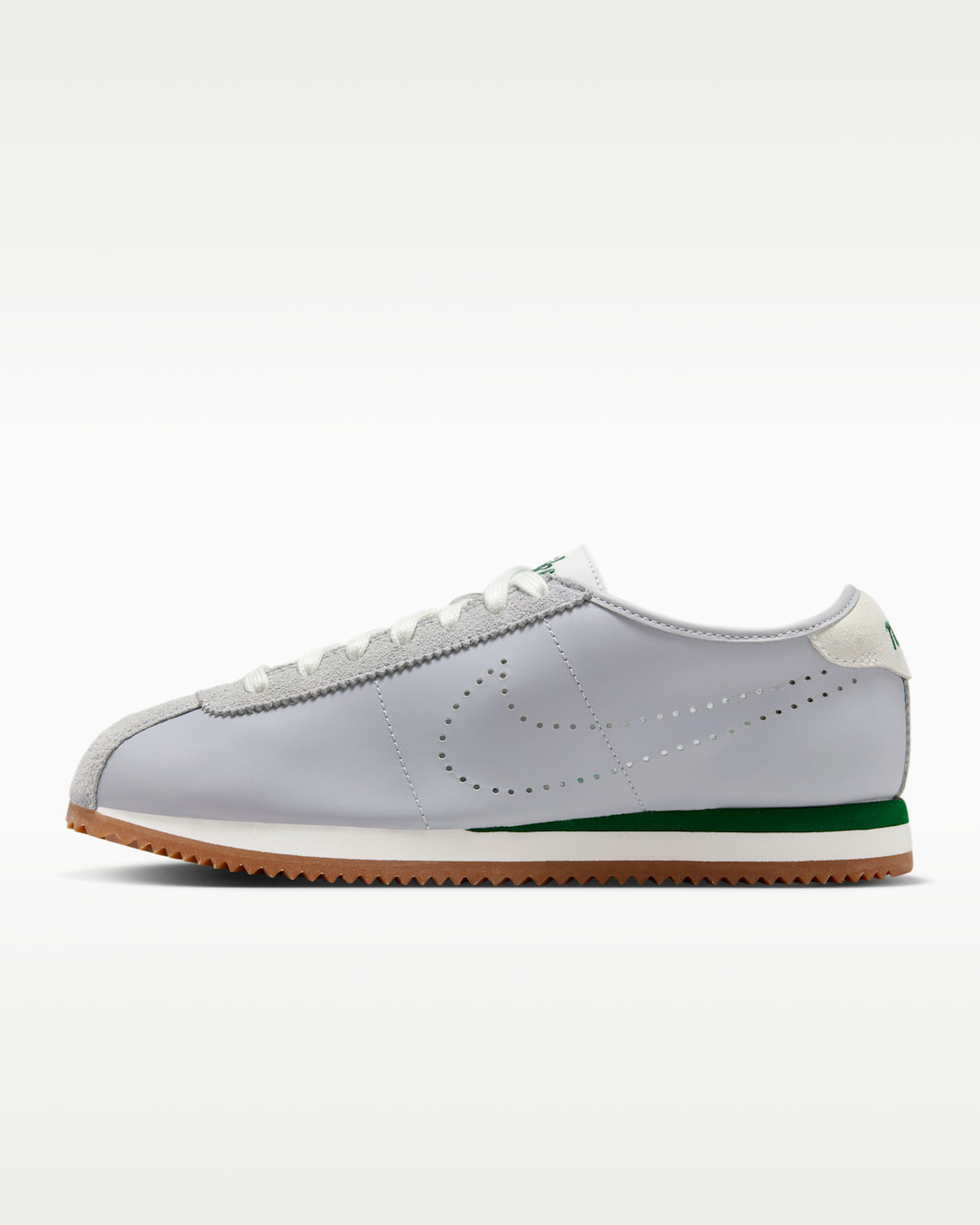 Nike Cortez Leather Women's Shoes - Wolf Grey/Summit White/Gum Medium Brown/Sport Green