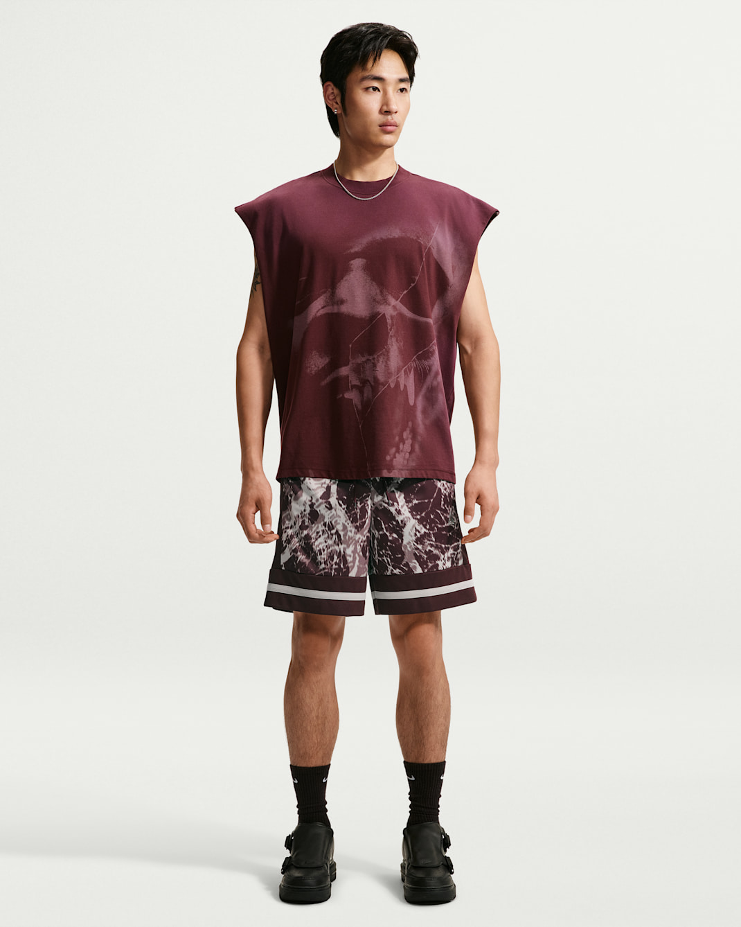 Ja Men's Dri-FIT 20.5cm (approx.) Basketball Shorts - Burgundy Crush/Moon Particle/Metallic Silver