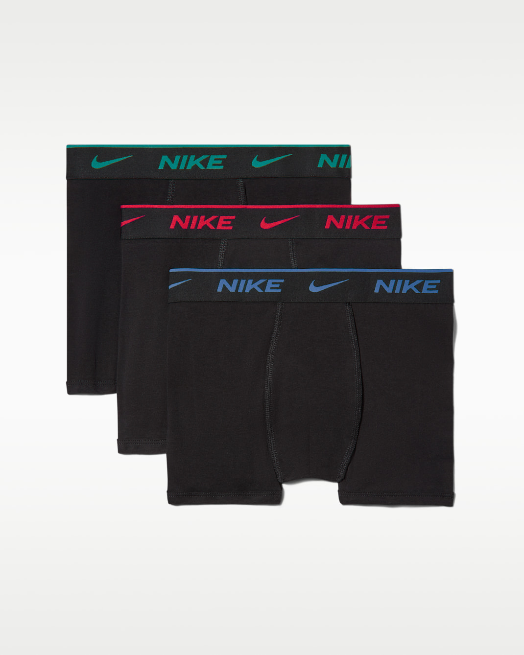 Ropa interior de algodón Dri-FIT con pretina de color para niños talla grande (paquete de 3) Nike - Rojo universitario