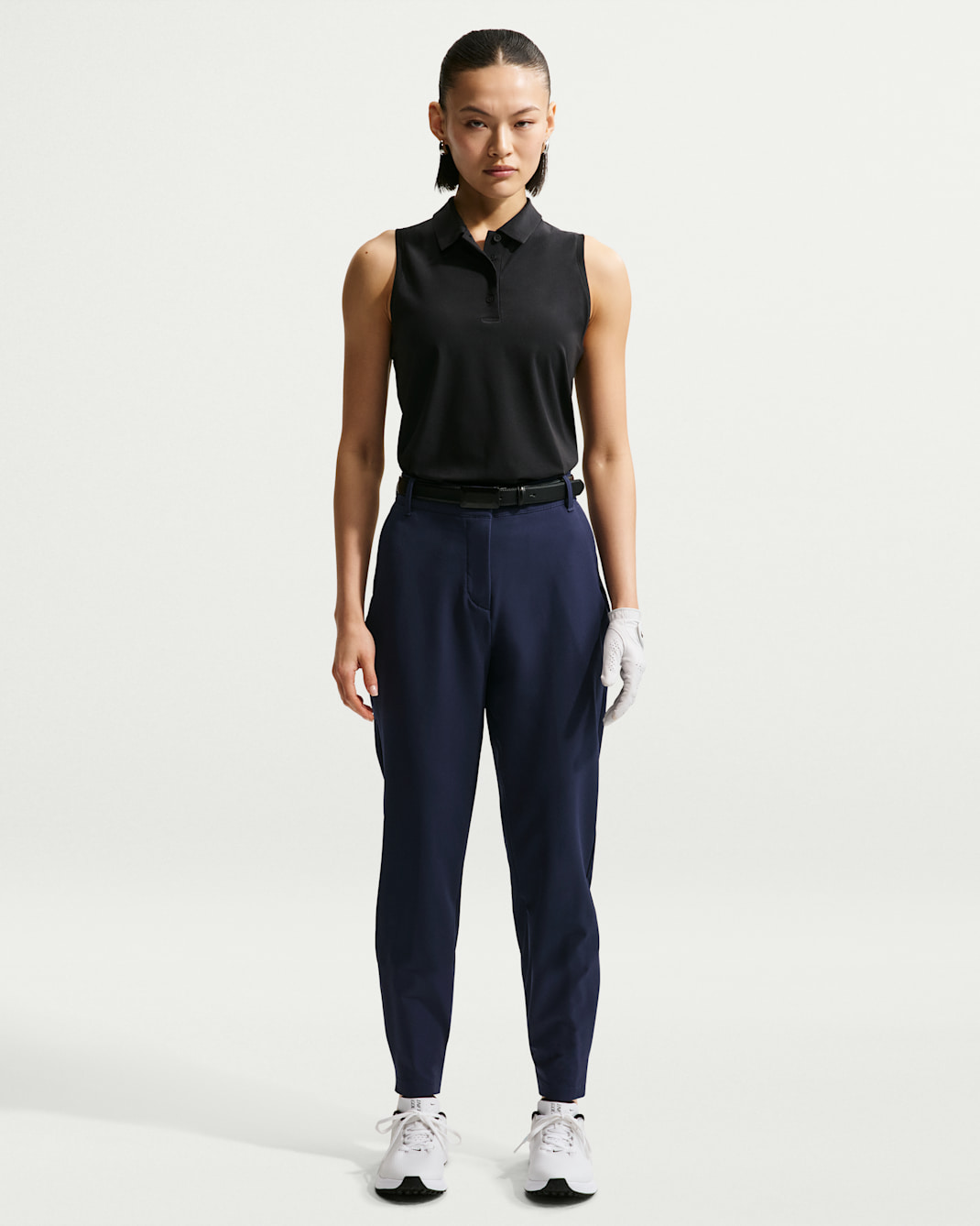 나이키 골프 클럽 여성 리펠 슬림 미드라이즈 골프 팬츠 - 미드나이트 네이비/화이트