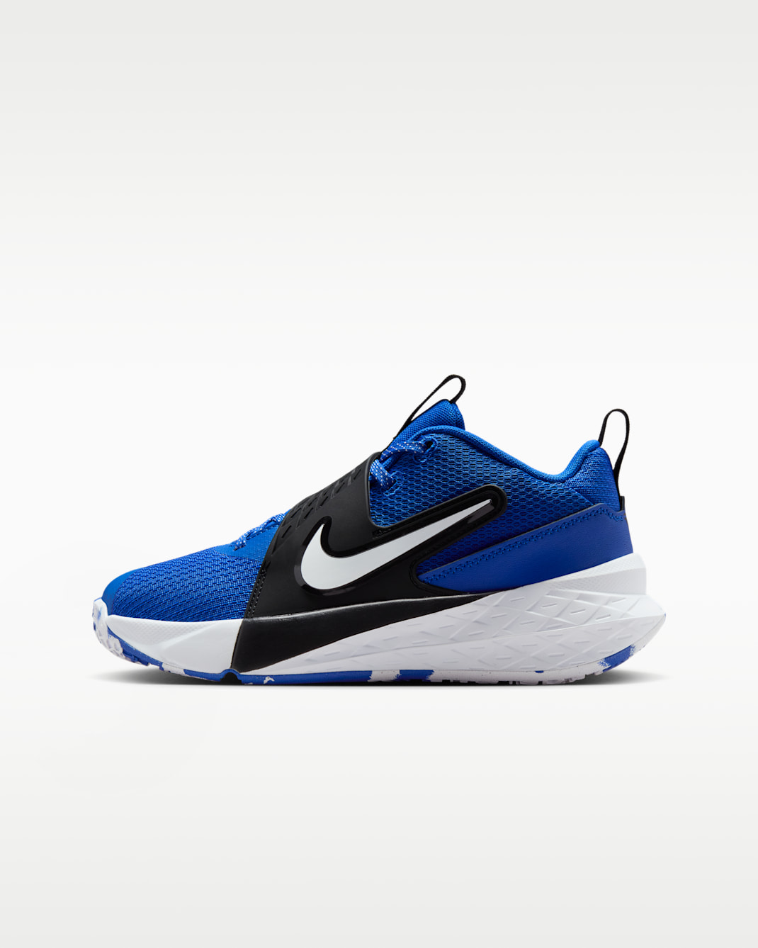 Nike Team Hustle D 12 Tenis de básquetbol para niños grandes - Royal juego/Negro/Blanco