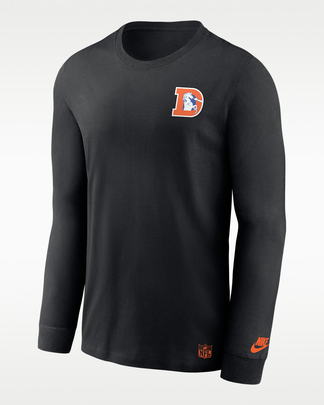 Denver Broncos Double Rewind Men's Nike Dri-FIT NFL Long-Sleeve T-Shirt - Black