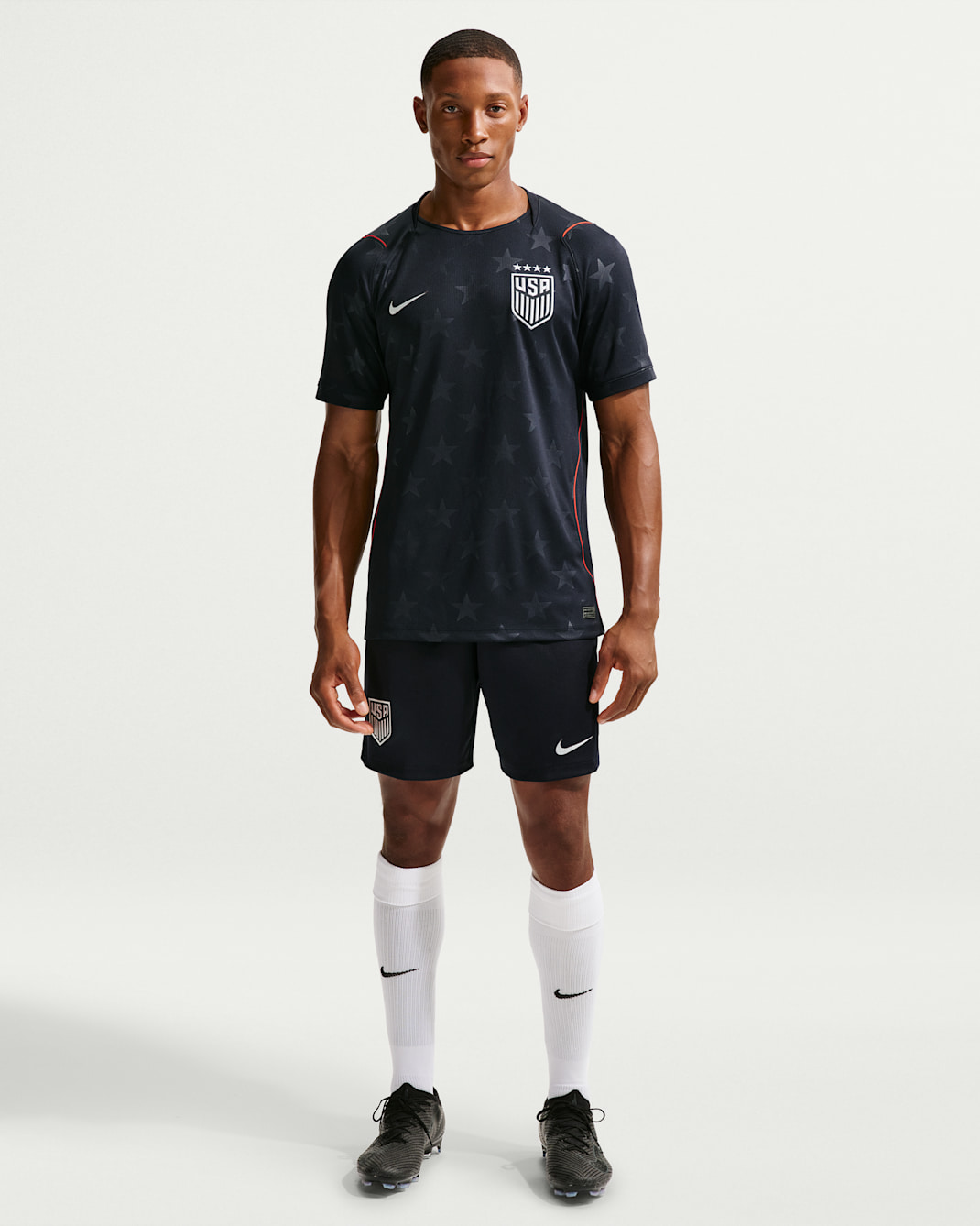 USMNT 2026 Stadium Away Men's Nike Soccer Dri-FIT Replica Shorts - Dark Obsidian/University Red/Pure Platinum