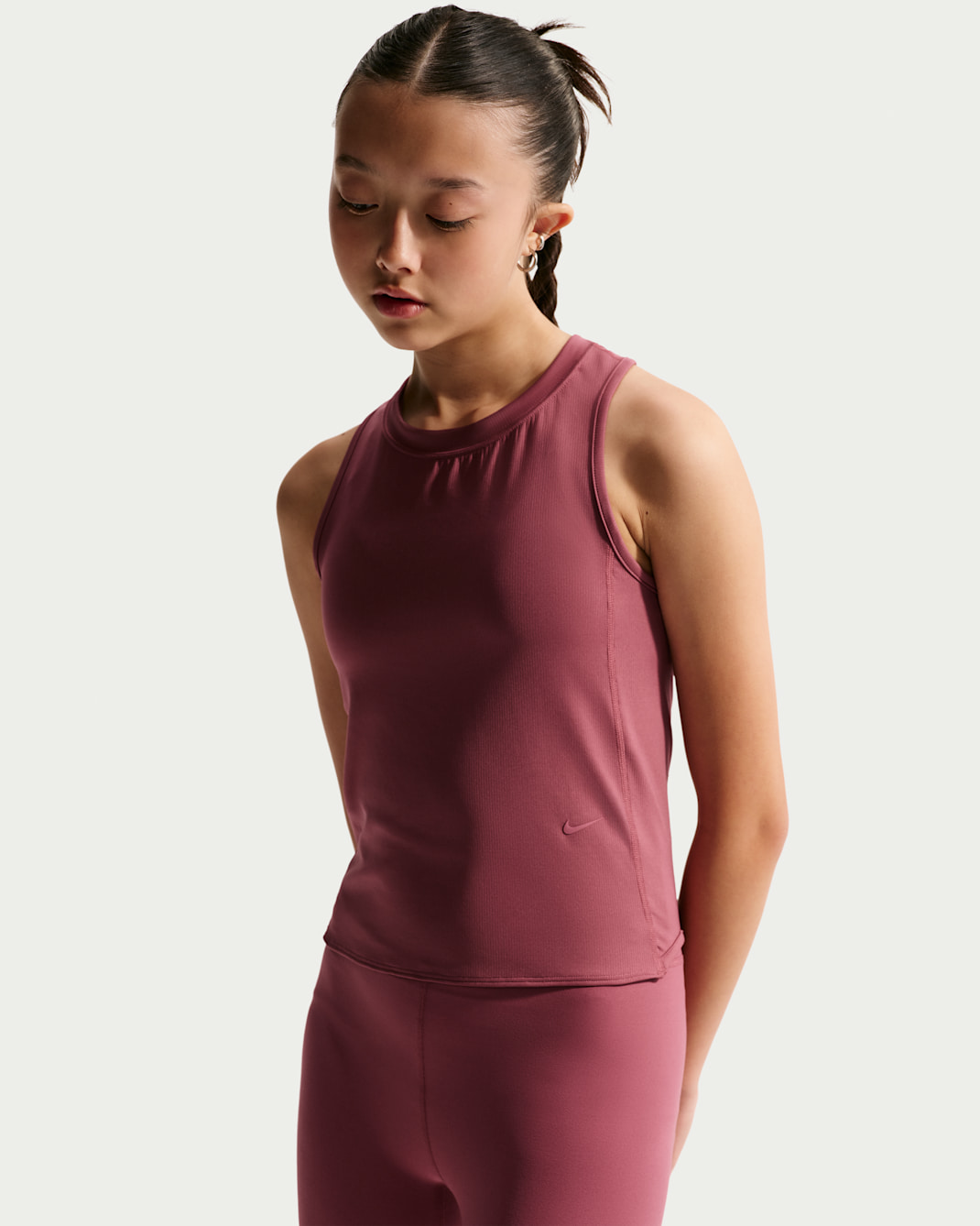 Camiseta de tirantes de tejido Knit Dri-FIT para niña Nike MAVN - Rosa humo/Rosa humo/Rosa humo