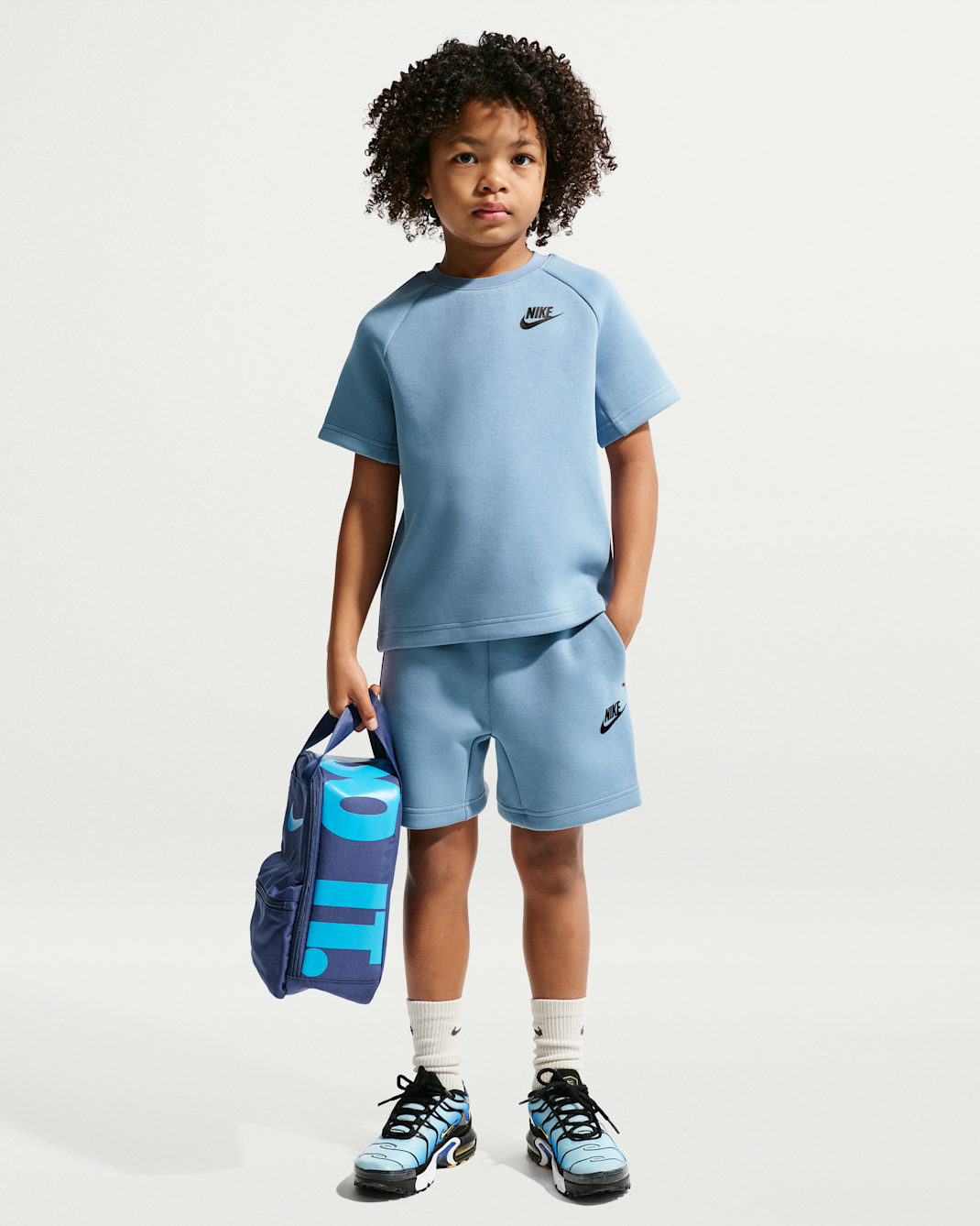 Nike Little Kids' Tech Fleece T-Shirt and Shorts Set - Work Blue