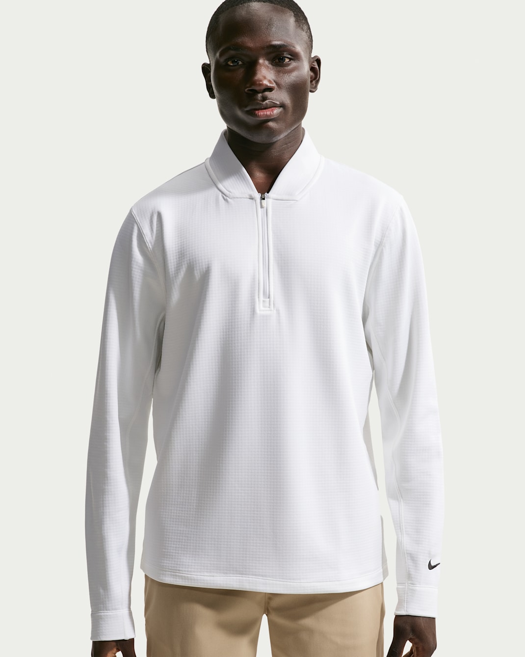Nike Velocity Men's Therma-FIT 1/2-Zip Golf Top - White/Black