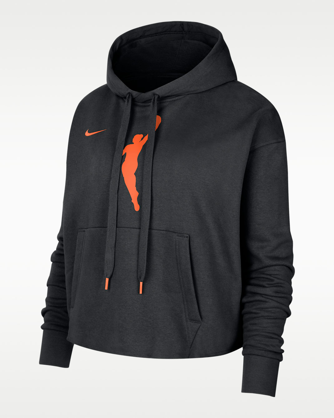 Team 13 Courtside Women's Nike WNBA Cropped Pullover Hoodie - Black/Brilliant Orange/Brilliant Orange