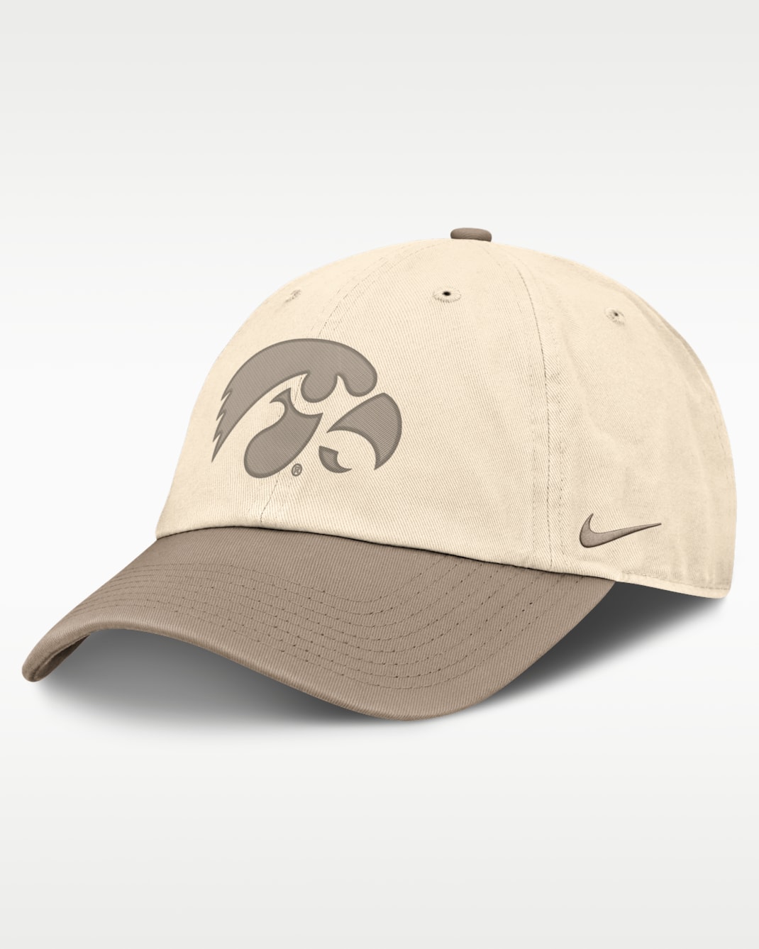 Gorra universitaria Nike ajustable para hombre Iowa Natural Club - Natural/Caqui