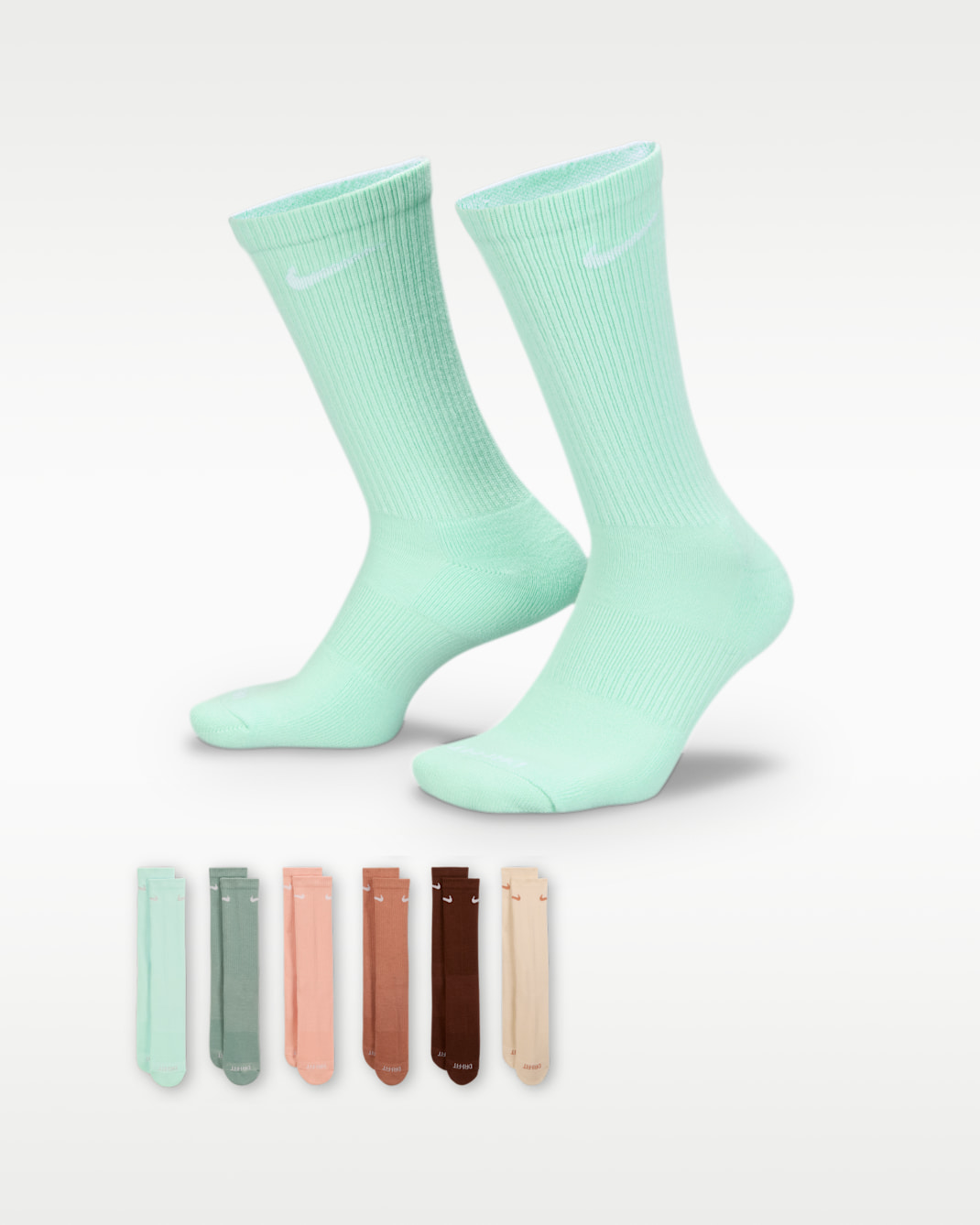 Nike Everyday Plus Cushioned Training Crew Socks (6 Pairs) - Multi-Colour