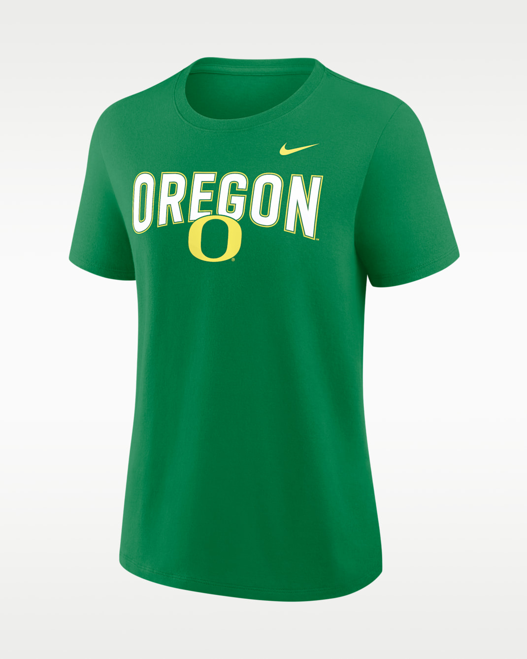 Playera universitaria Nike para mujer Oregon Arch Logo - Verde manzana
