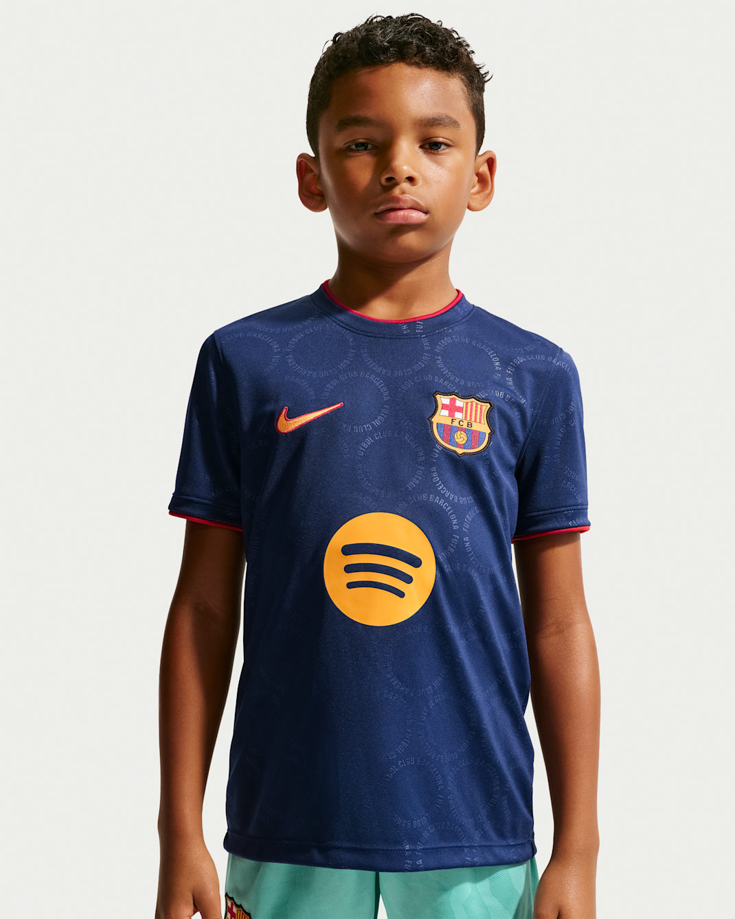 FC Barcelona Third Big Kids' Nike Dri-FIT Soccer Pre-Match Top